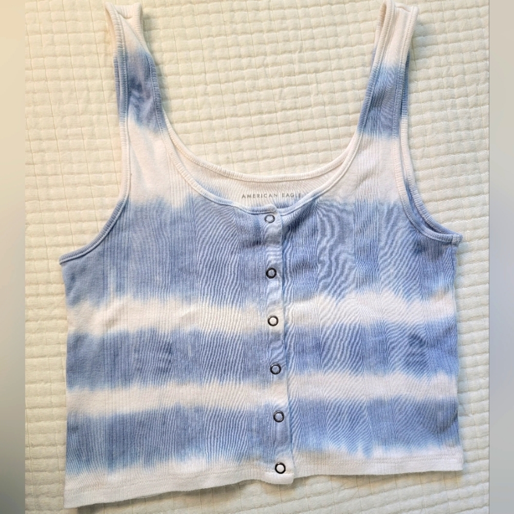American Eagle blue tie dye tank